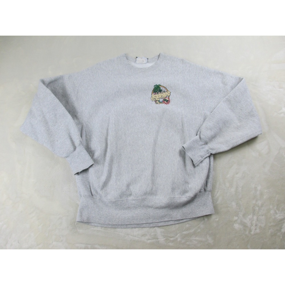 VINTAGE‎ Lee Sweater Mens Extra Large Gray Seaside Heights New Jersey USA*